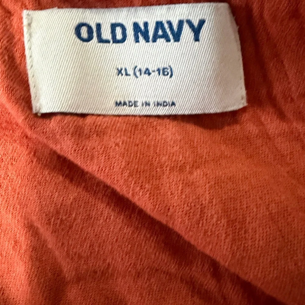 Old Navy Sleeveless Textured Hi-Lo Orange Dress for Girls Size XL 14-16.